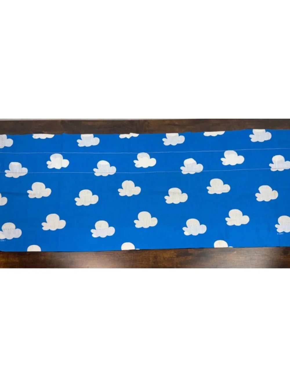 Vintage Disney Winnie the Pooh Blue Fabric Valance Panel